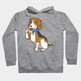 Beagle drinks coffee - Coffee drinker Hoodie